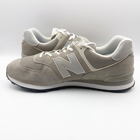 New Balance Mens Classics 574 Core Sneaker US 17D EU 52 Grey White Athletic EUC - Picture 7 of 14